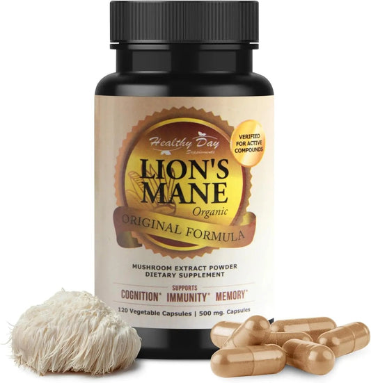 Lion’s Mane Mushroom Capsules – Supports Focus, Memory & Mental Clarity
